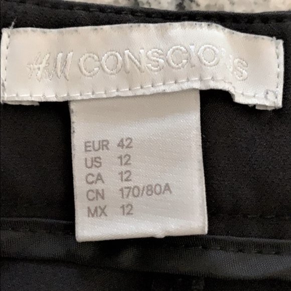 H&M Conscious Dark Brown Stretch High Rise Pocket Dress Pants Size 12 Short - Picture 6 of 6